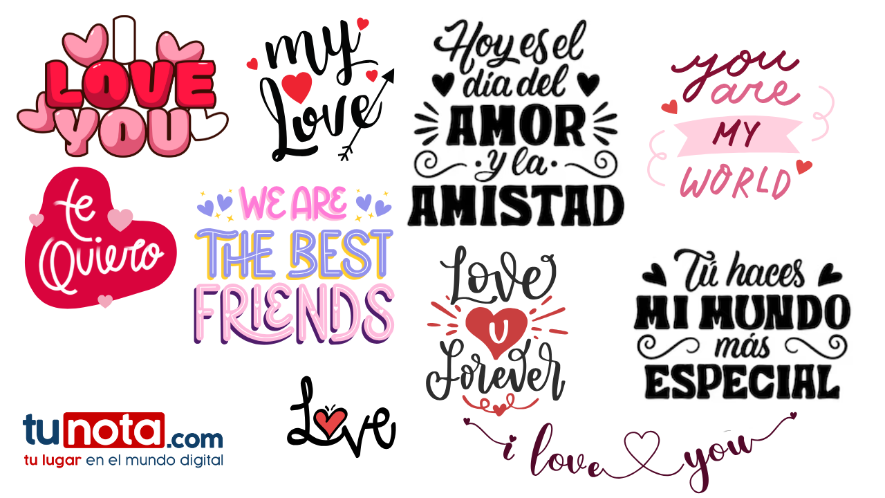 Stickers con frases San Valentín para descargar