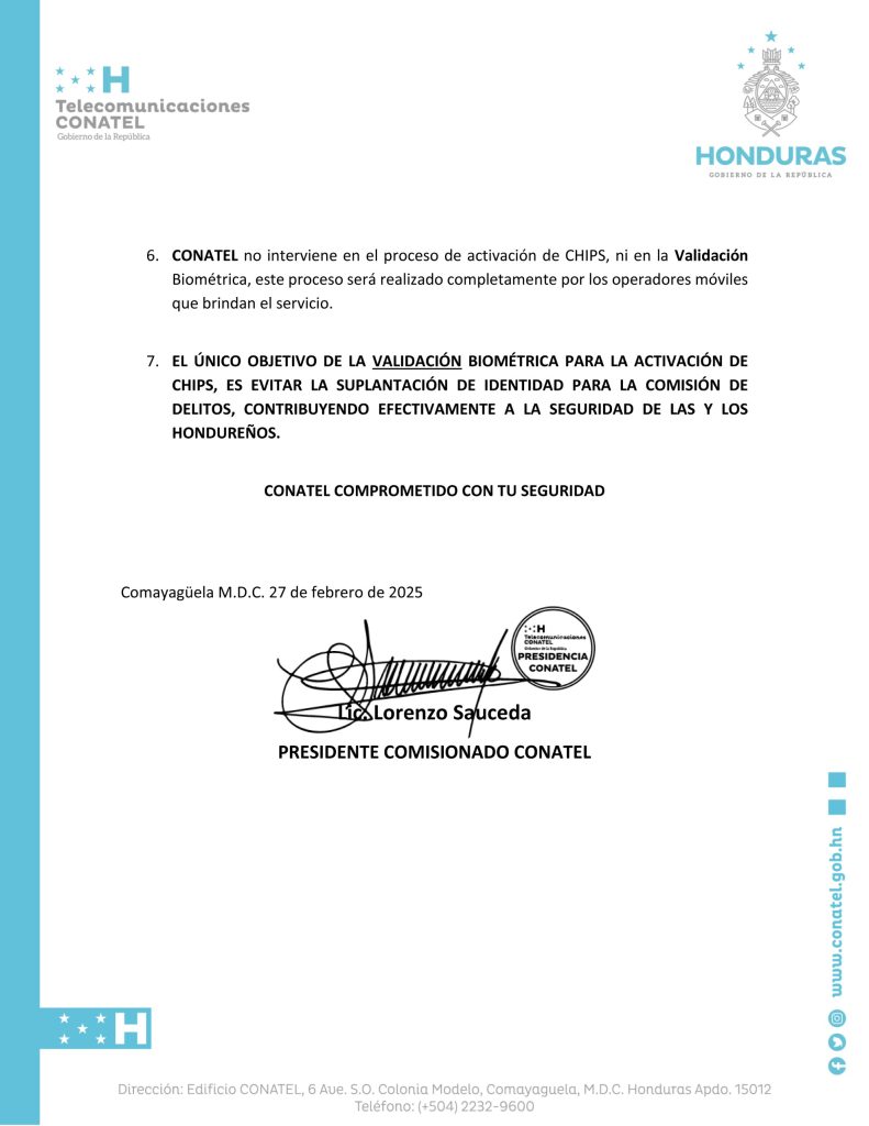 Comunicado de Conatel