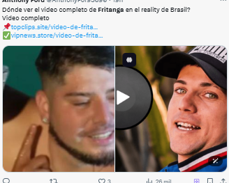 Captura de pantalla que muestra que en redes sociales ofrecen tener acceso al video filtrado de Fritanga, estos son links falsos llenos de virus.
