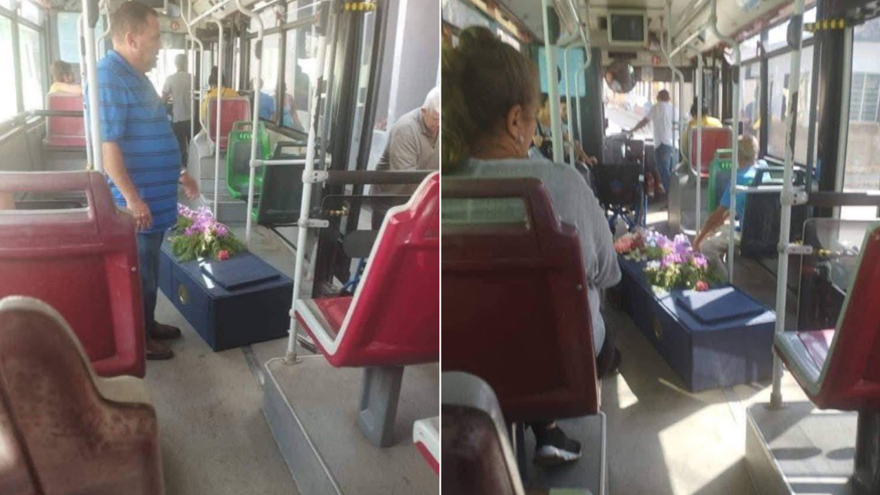 Un cuerpo es trasladado en un autobús público por la falta de servicios fúnebres en Cuba Imagen de Un cuerpo es trasladado en un autobús público por la falta de servicios fúnebres en Cuba