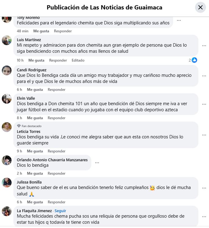 Mensajes dejados por pobladores de Guaimaca a don Chemita