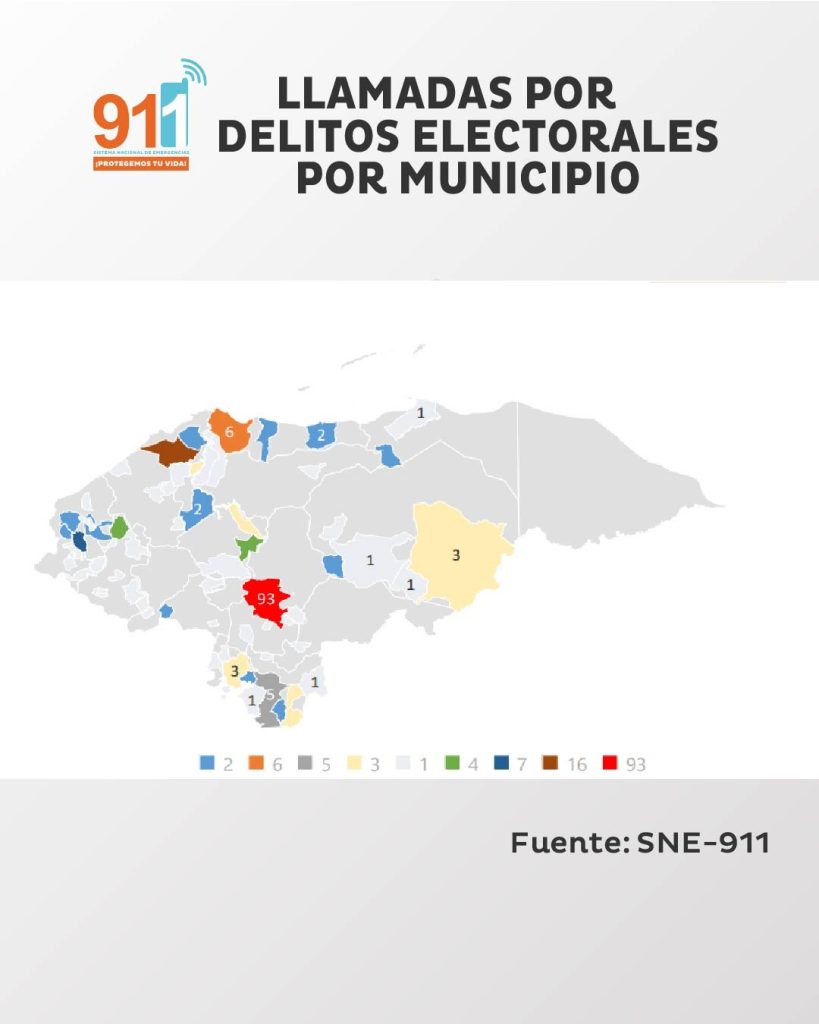 Mapa de las denuncias generadas por el 911