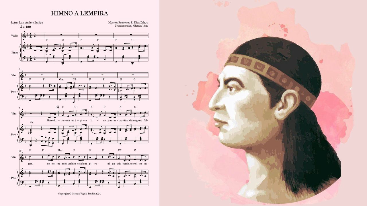 partituras del himno al indio lempira