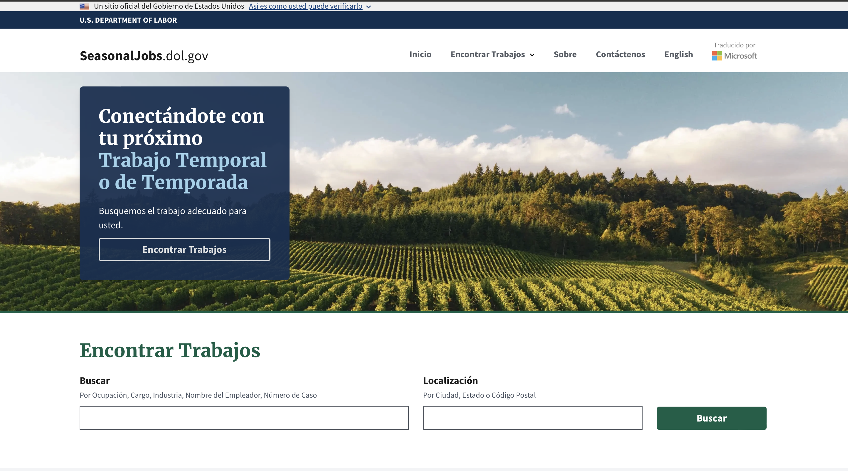 Sitio web de empleos en Estados Unidos