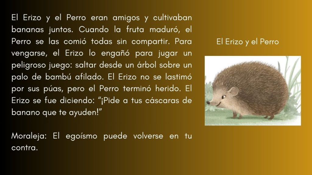 El Erizo y el Perro fábulas de Honduras para niños