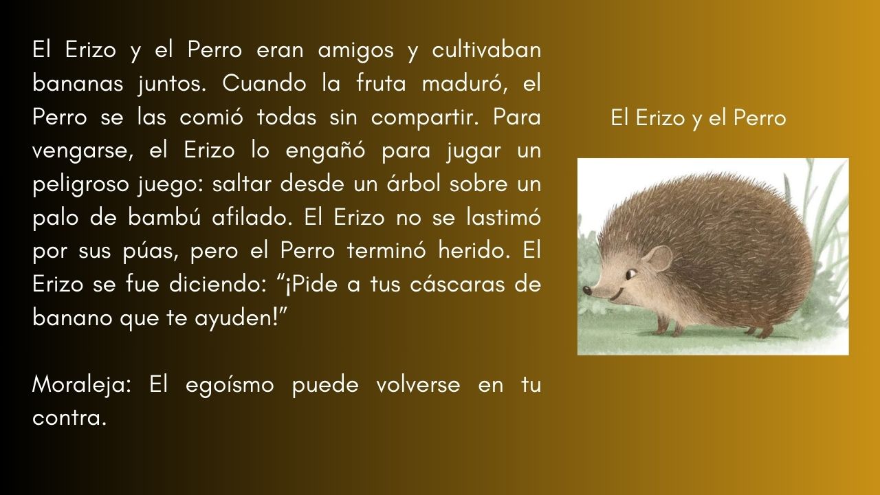El Erizo y el Perro fábulas de Honduras para niños