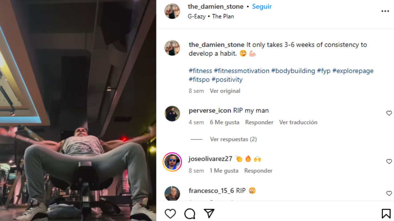 Fallece Damien Stone  Foto: Instagram