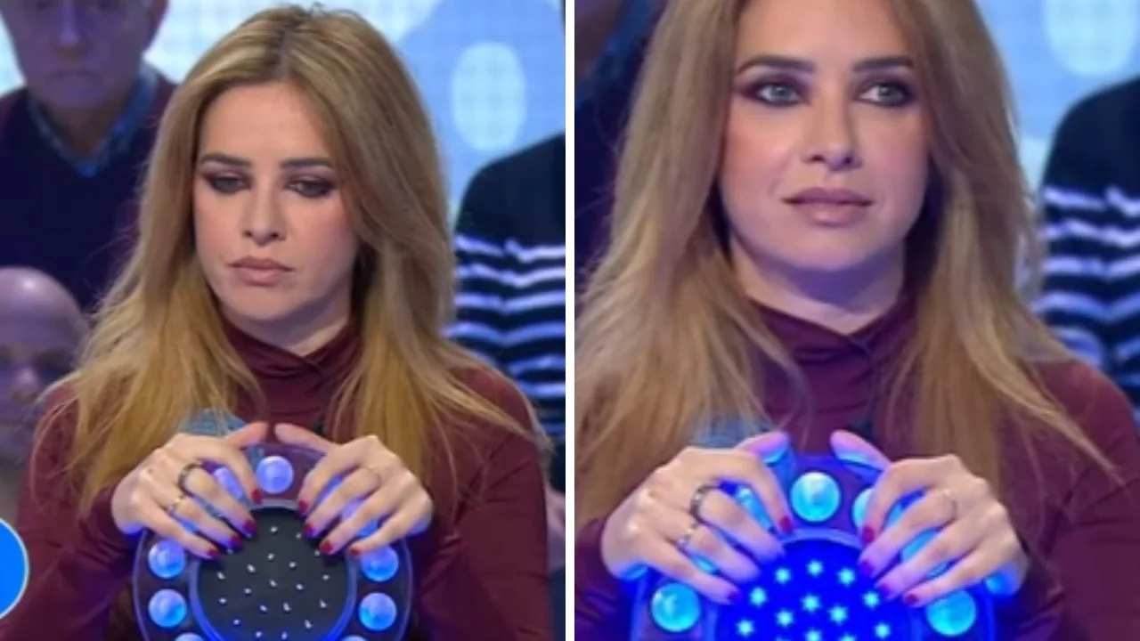 Collage de fotos de Paula Prendes en el programa de Pasapalabra 