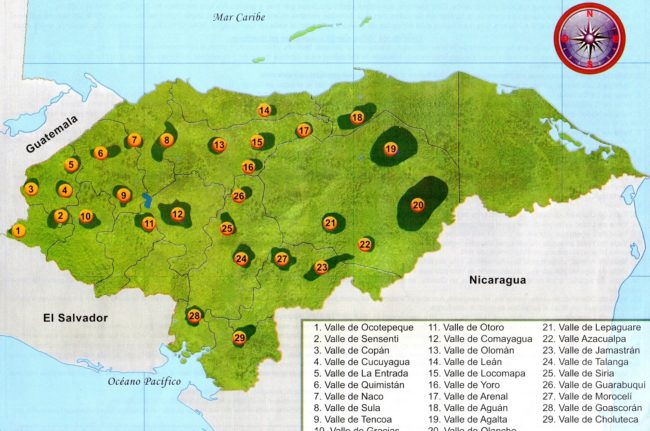 imagen colorida de los valles de Honduras 
