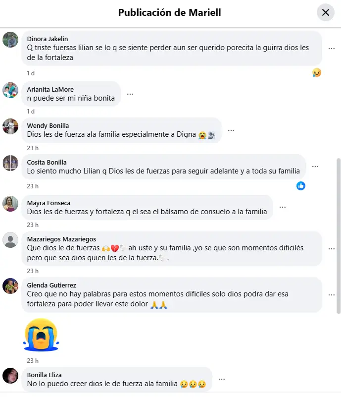 mensajes tras el asesinato de la menor a manos de su novio en Comayagua