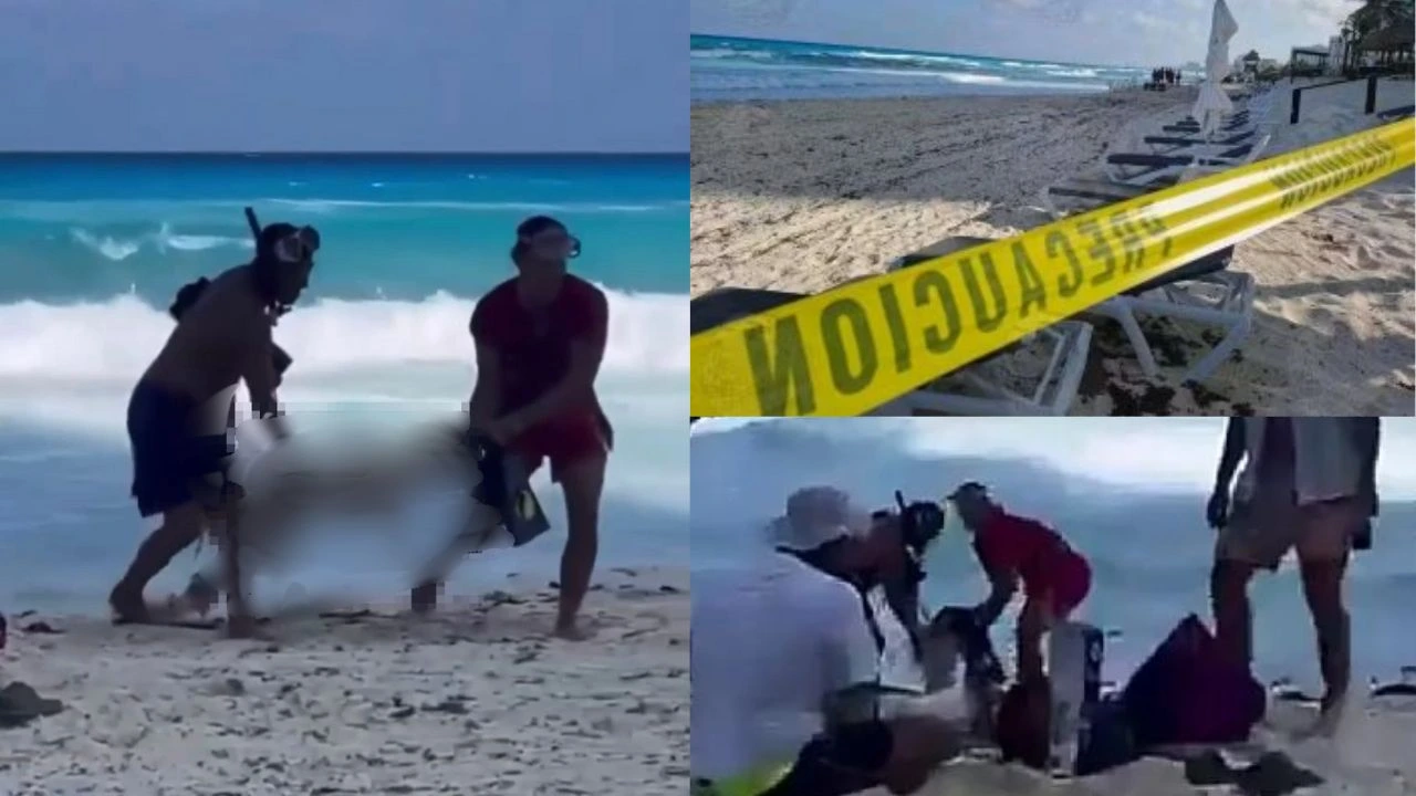 una playa con cinta amarilla de cuidad