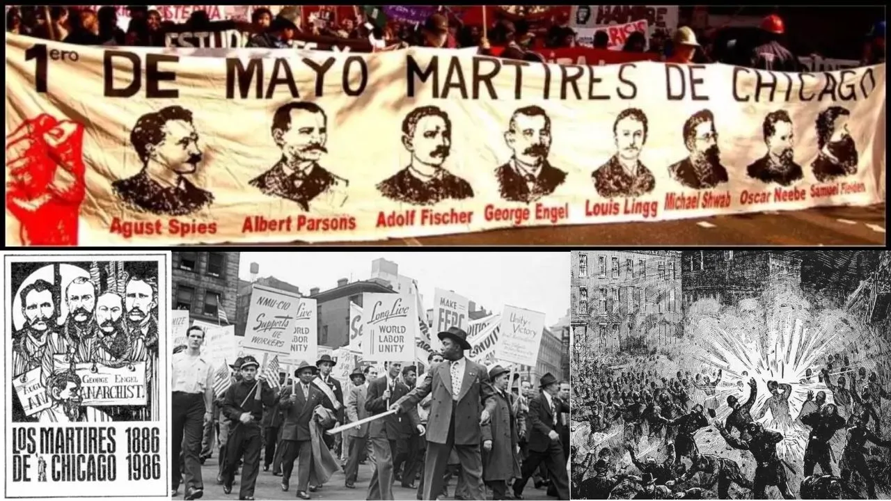 Los Mártires de Chicago, fotso en blanco y negro tomadas en 1986 