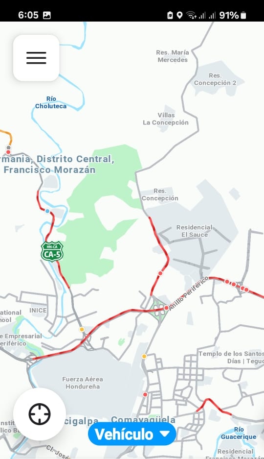 Tráfico vehicular en Tegucigalpa hoy: Waze en la salida al sur