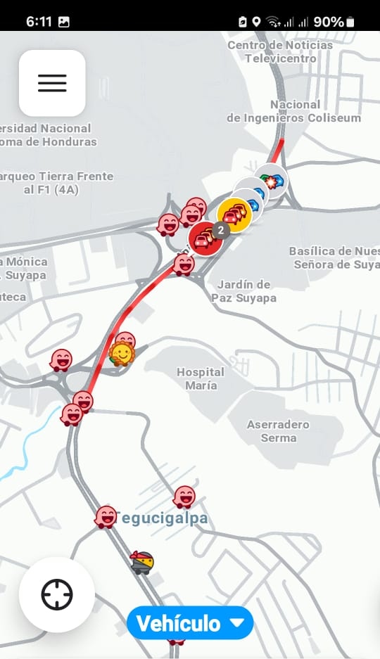 Tráfico vehicular en Tegucigalpa hoy en el anillo periférico