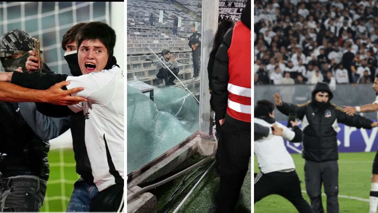 Collage de fotos de la tragedia que sucedió en Estadio Monumental de Santiago de Chile