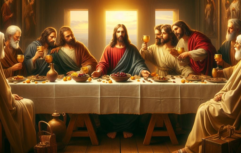 imagen de la última cena, Jesús con sus apósteles