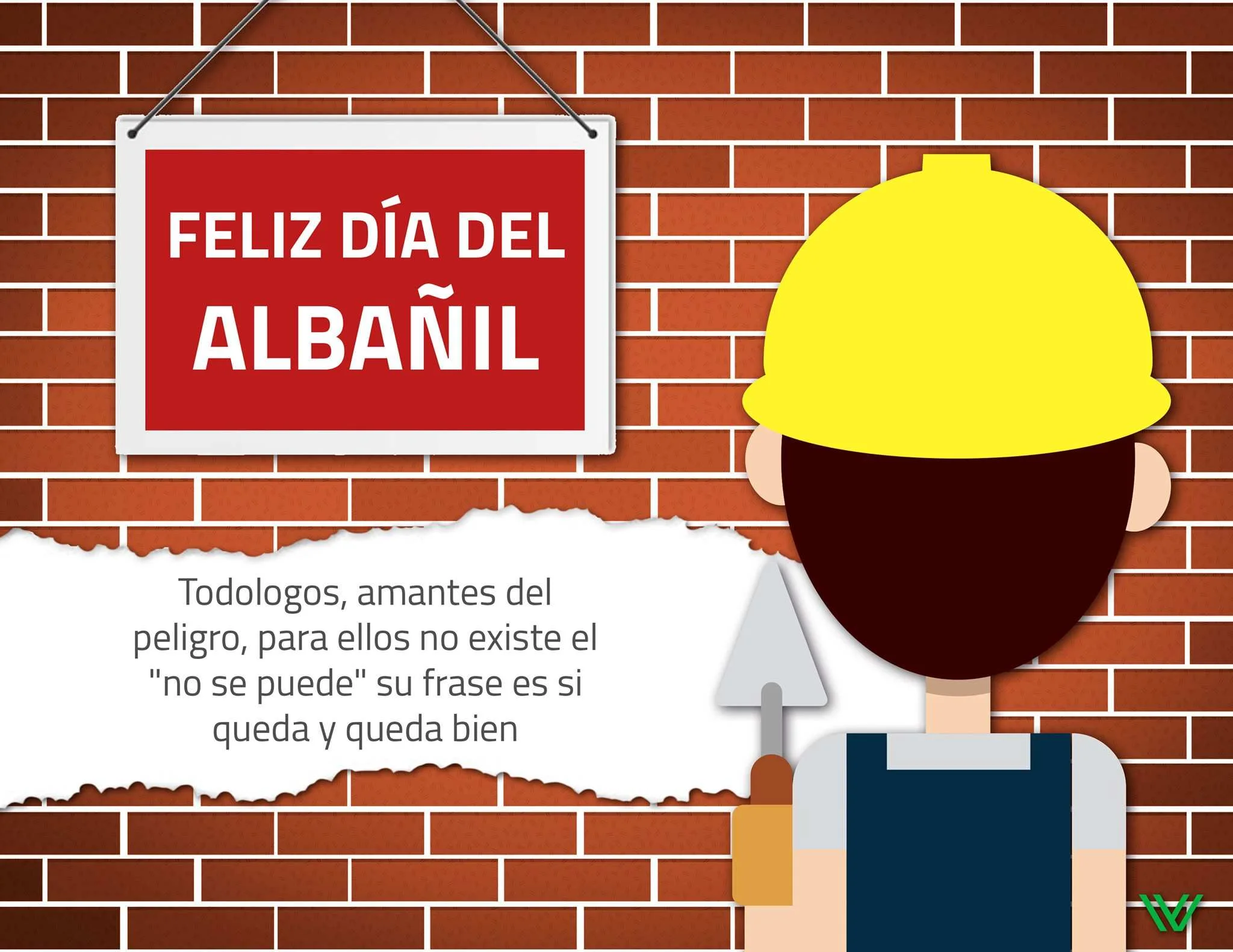 Un albañil repellando una pared con un mensaje en ella 