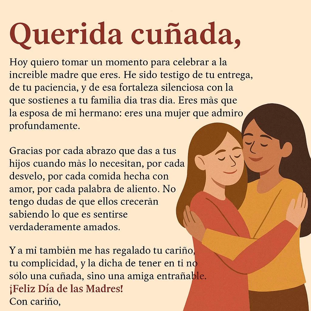 Una carta del Día de la Madre para mi cuñada