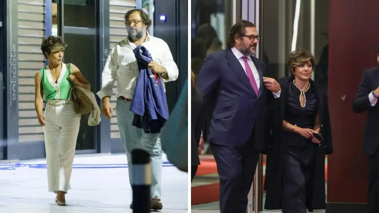 Collage de fotos de Sonsoles Ónega y su pareja Juan 