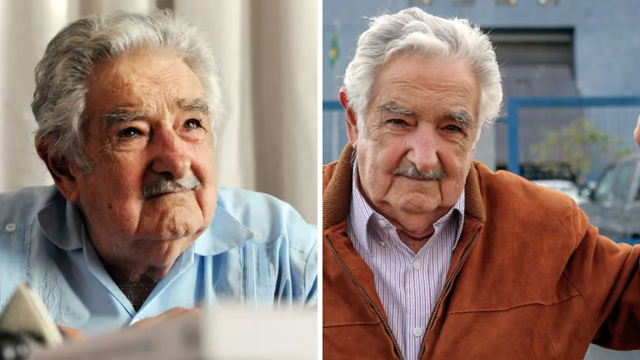 Collage de fotos de José 'Pepe' Mujica fue un político, guerrillero y agricultor uruguayo