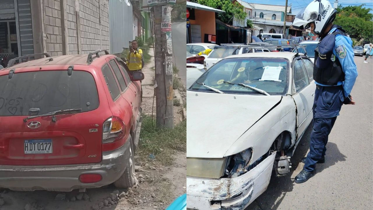 Vehículos chatarras estacionados en vías de Tegucigalpa.