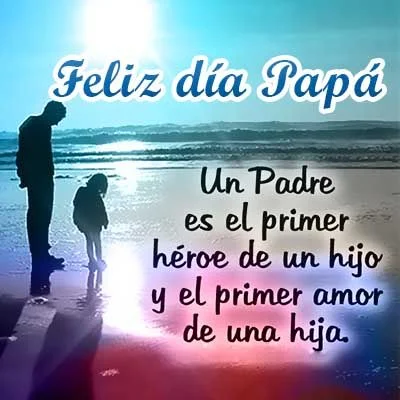 Frase del Día del Padre en una imagen frente al mar 