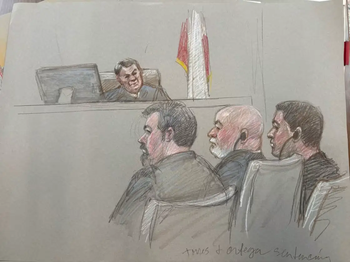 Imagen en caricatura durante el juicio contra Felipe Orduna-Torres y Armando Gonzalez-Ortega.