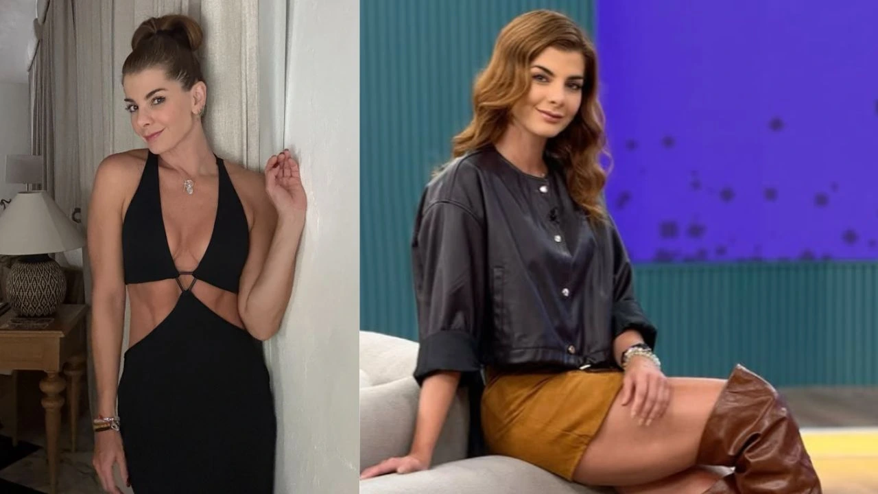 Carolina Cruz ropa negra y falda café