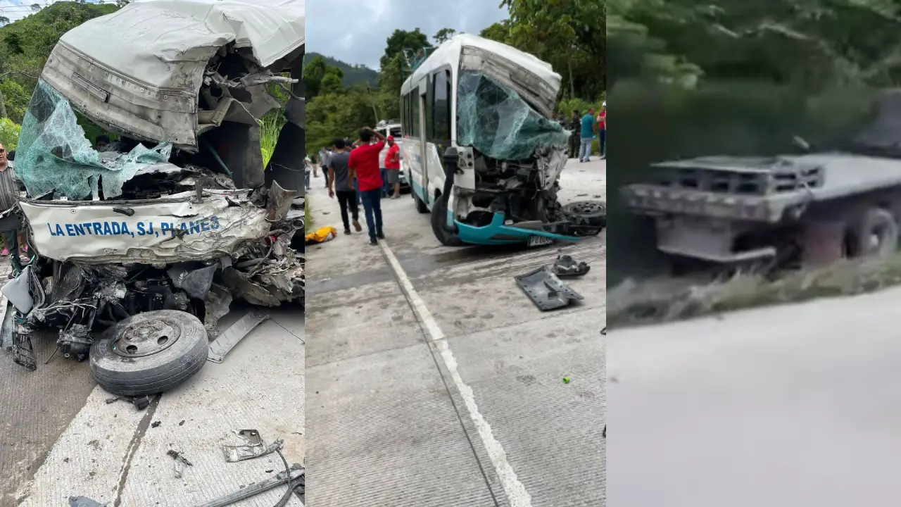 Imagen de Videos sensibles: Colisión entre bus y rastra deja cuatro muertos en Copán