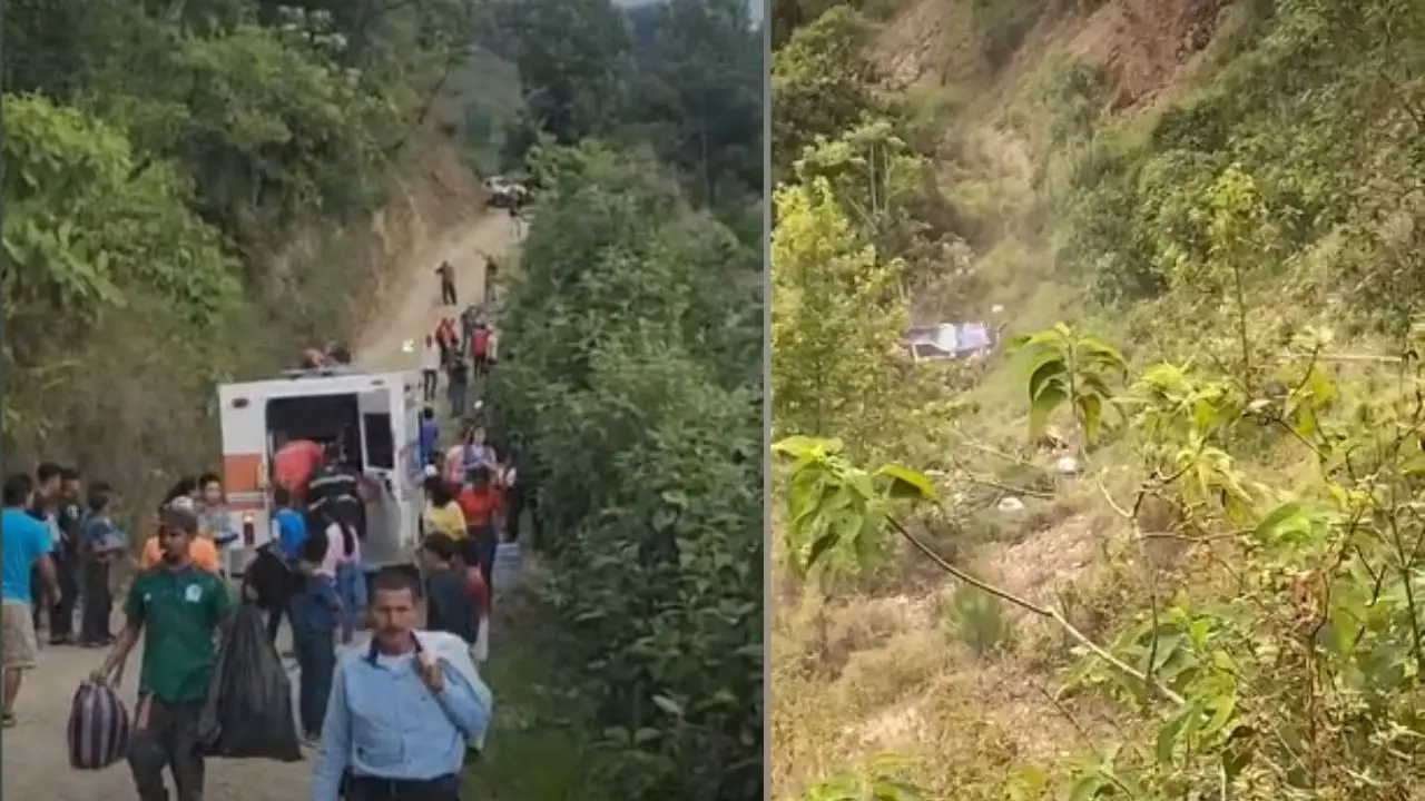 Captan caída de vehículo al abismo con albañiles a bordo en Ocotepeque Imagen de Captan caída de vehículo al abismo con albañiles a bordo en Ocotepeque