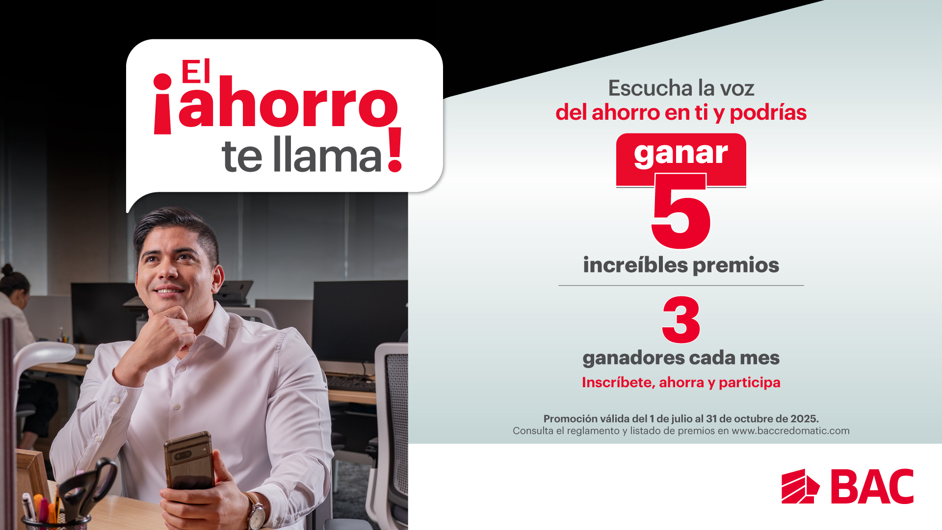 ¡El Ahorro te llama! BAC lanza promoción que premia tu compromiso financiero Imagen de ¡El Ahorro te llama! BAC lanza promoción que premia tu compromiso financiero