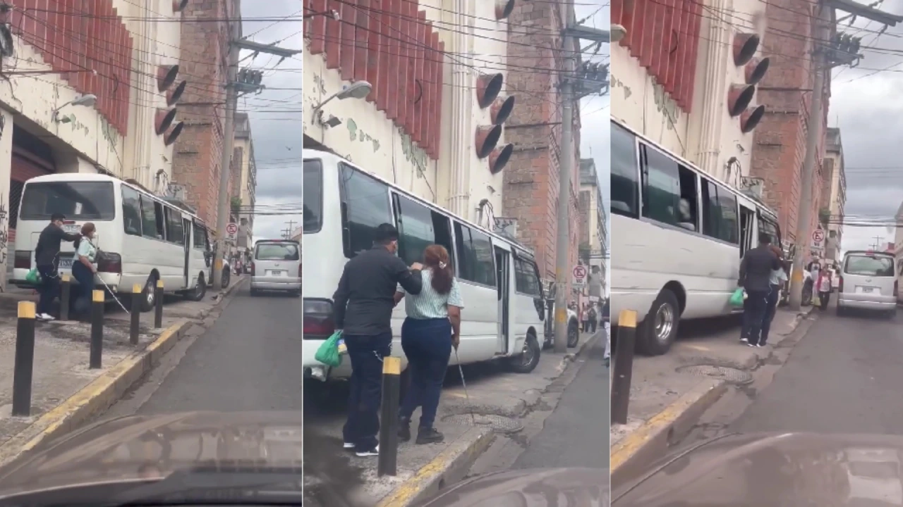 VIDEO: Bus mal estacionado pone en peligro a pareja invidente en Tegucigalpa Imagen de VIDEO: Bus mal estacionado pone en peligro a pareja invidente en Tegucigalpa