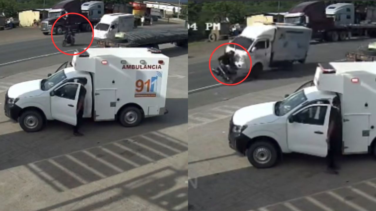 Imagen de Vídeo: Camión embiste a motociclista frente a ambulancia del 911 en Talanga