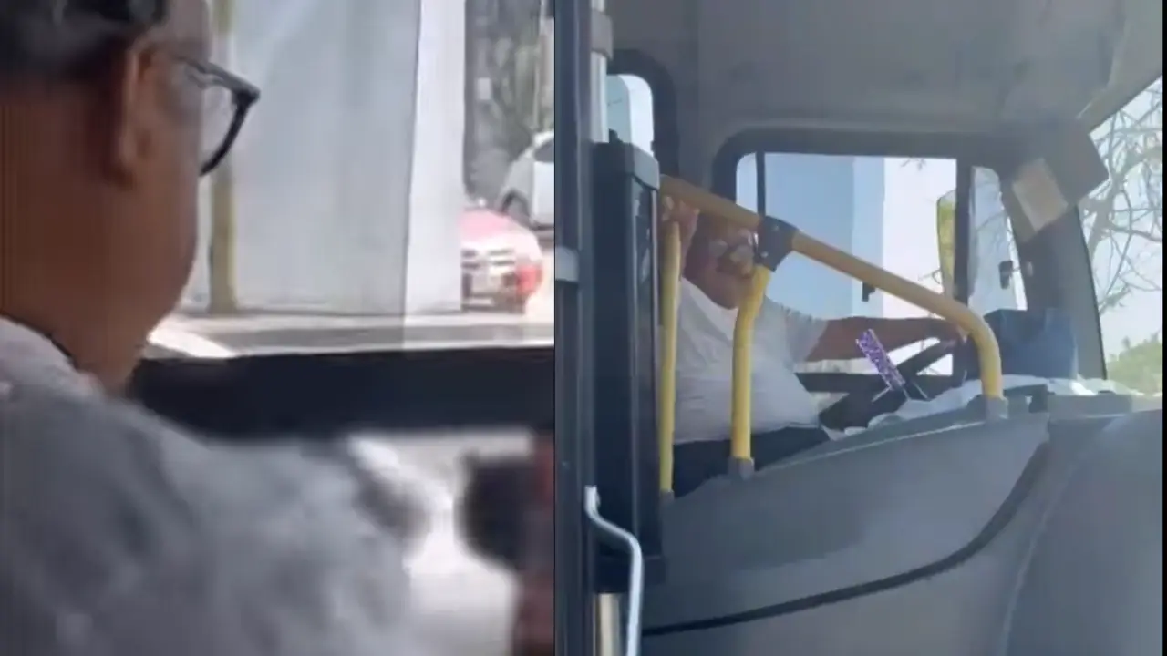 Imagen de Graban a conductor de bus viendo contenido explícito mientras manejaba