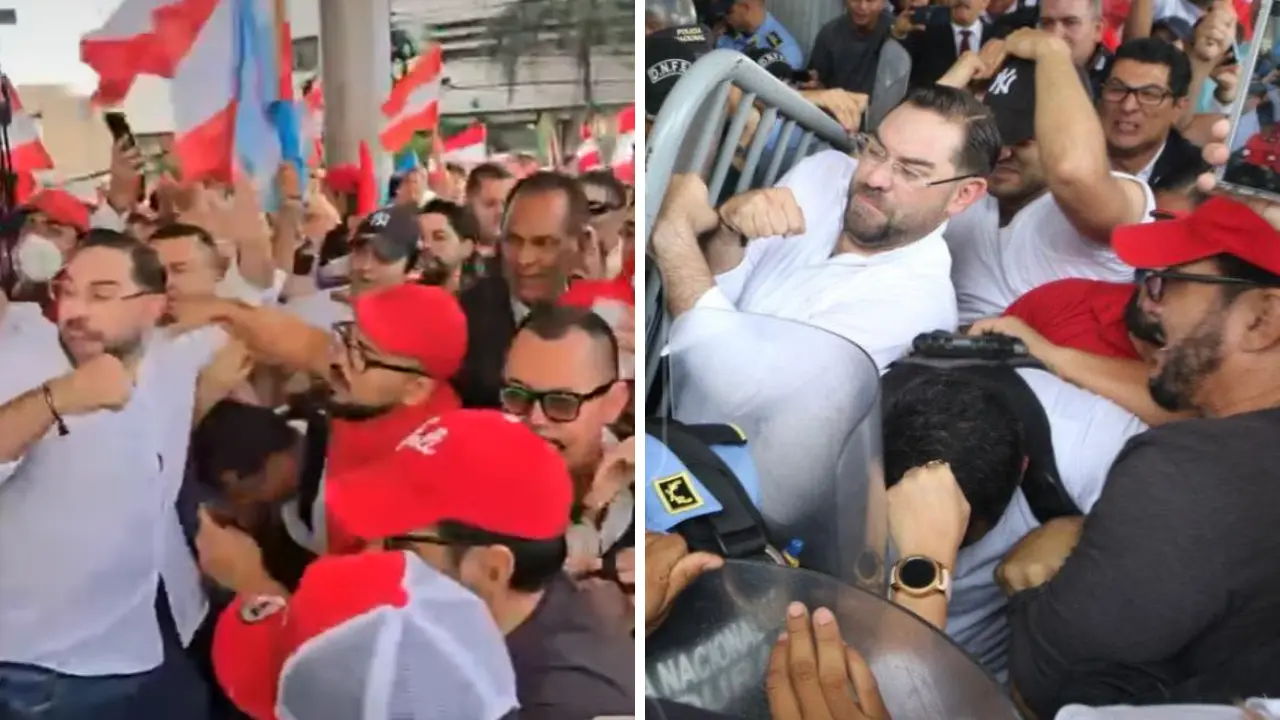 Imagen de Enfrentamiento entre diputados del Partido Liberal y seguridad del Congreso