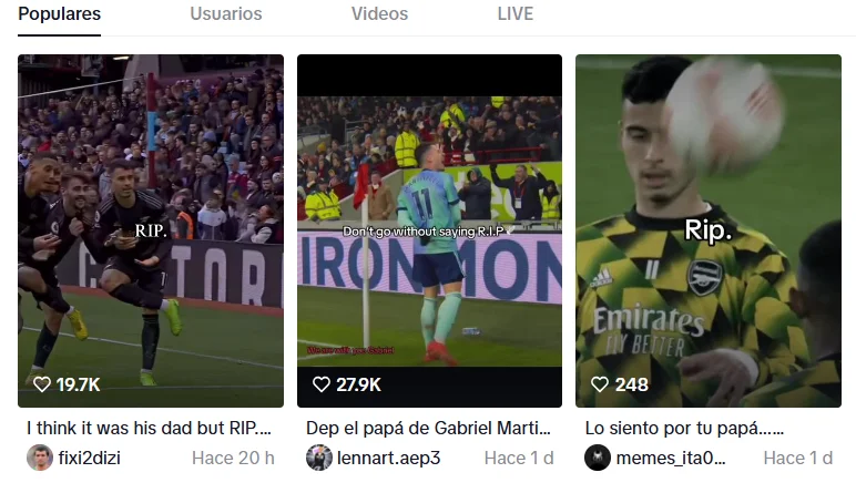 Video de TikTok de Gabriel Martinelli