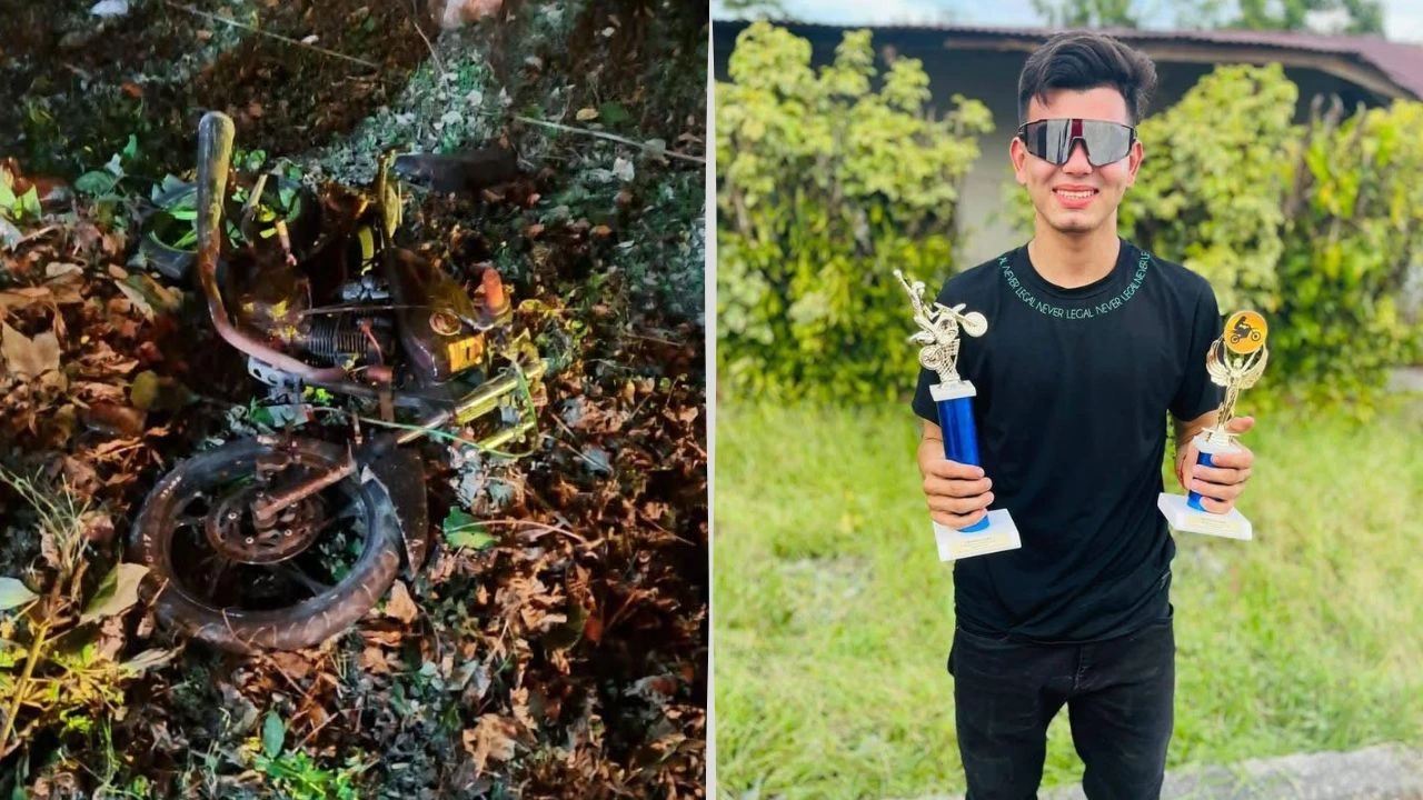 Lugar del accidente donde murió Isan Perdomo.