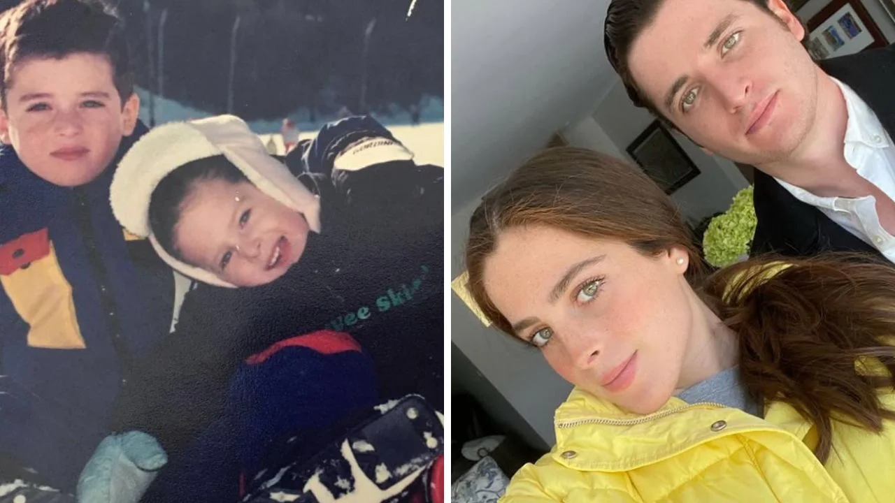 Collage de fotos Fátima Bosch junto a su hermano Bernardo Bosch