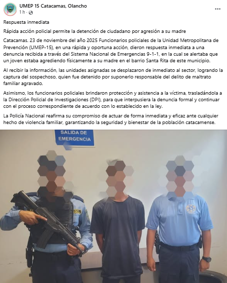 noticia de la captura del olanchano 