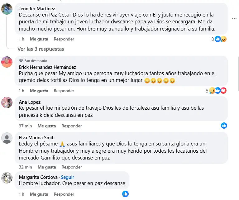 Mensajes sobre el taxista asesinado en SPS