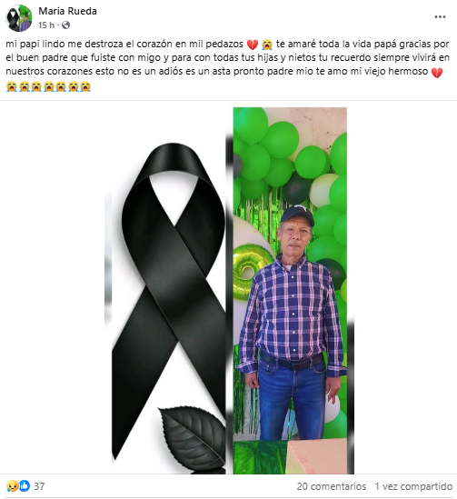 Mensaje de la hija de hondureño asesinado en Catacamas