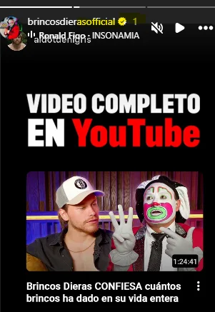Brincos Dieras subió un estado a Instagram anunciando un podcast