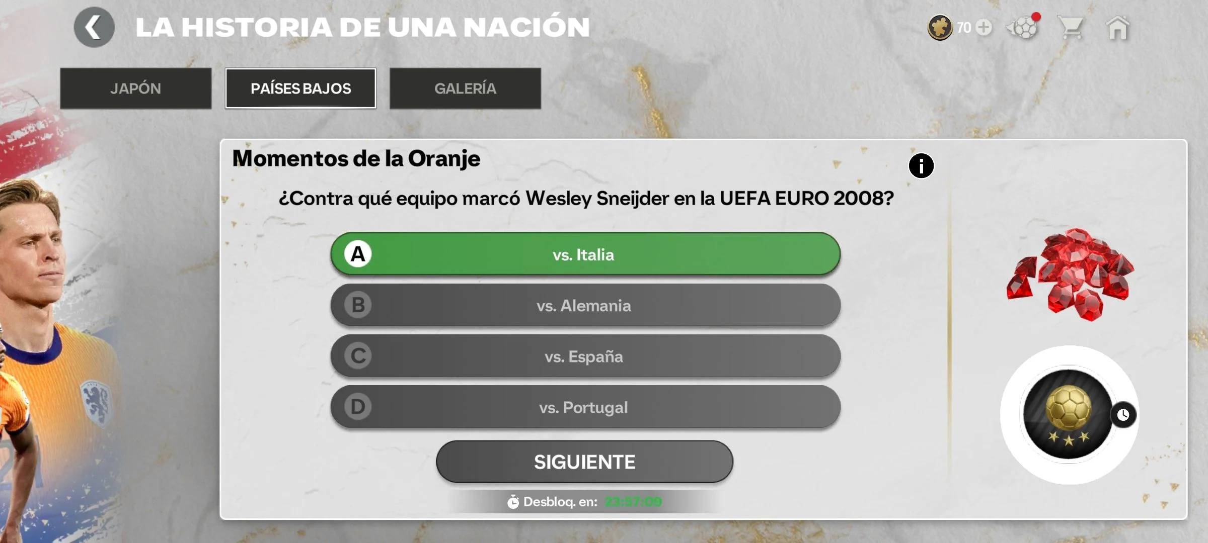 Respuestas del juego de fútbol