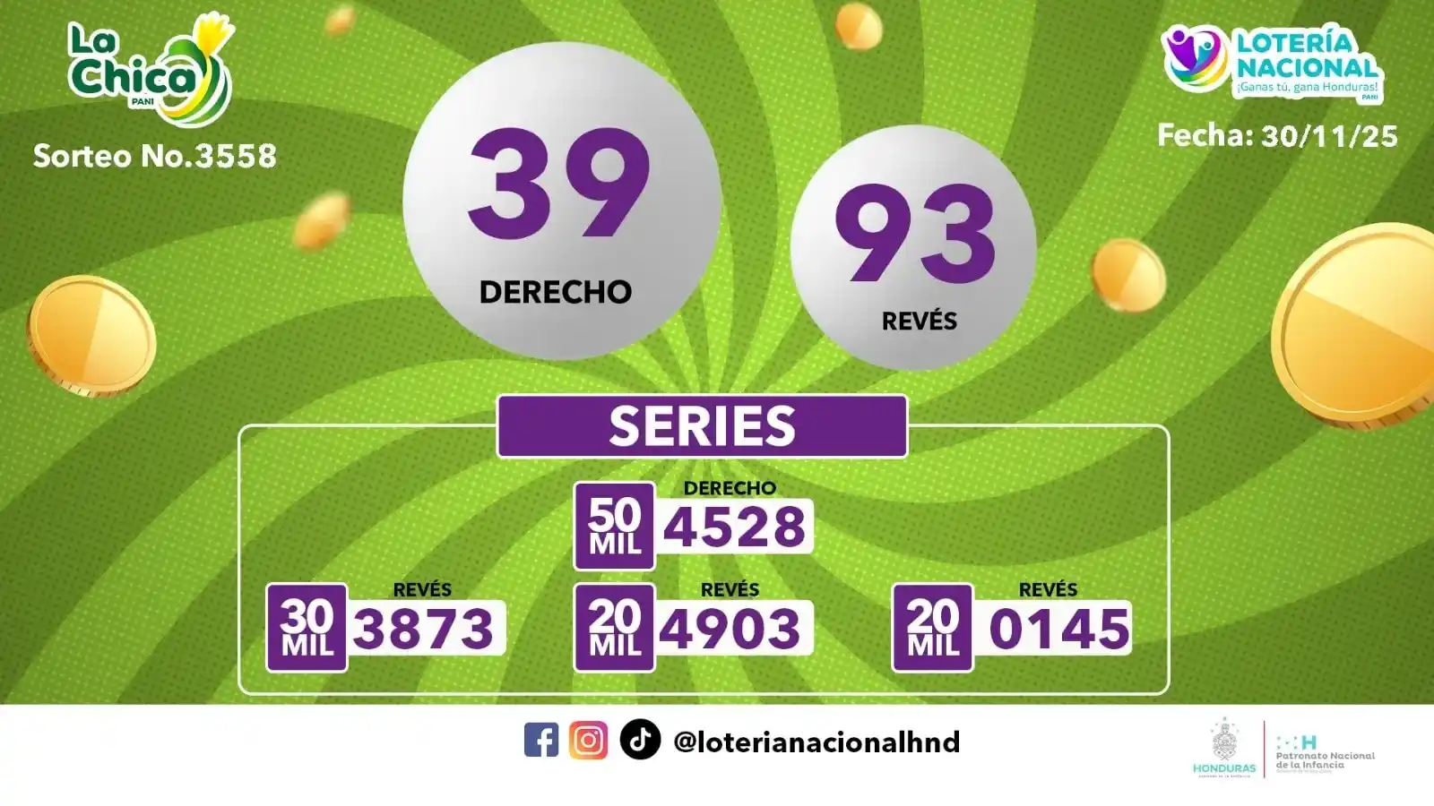 Números ganadores en La Chica