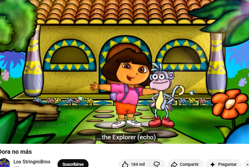 Dora, la exploradora, junto a Botas en video aficionado 