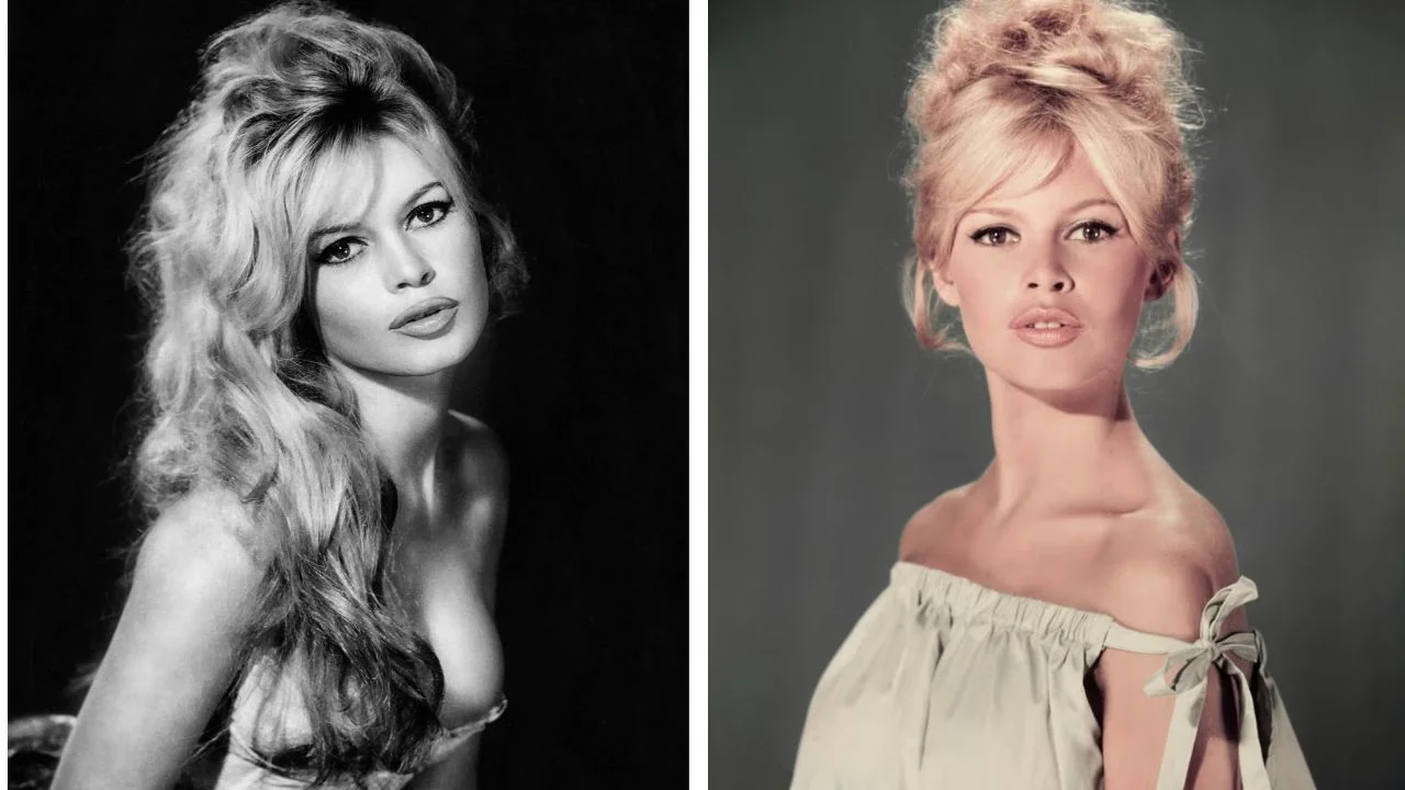 Collage de fotos de Brigitte Bardot ícono del cine francés