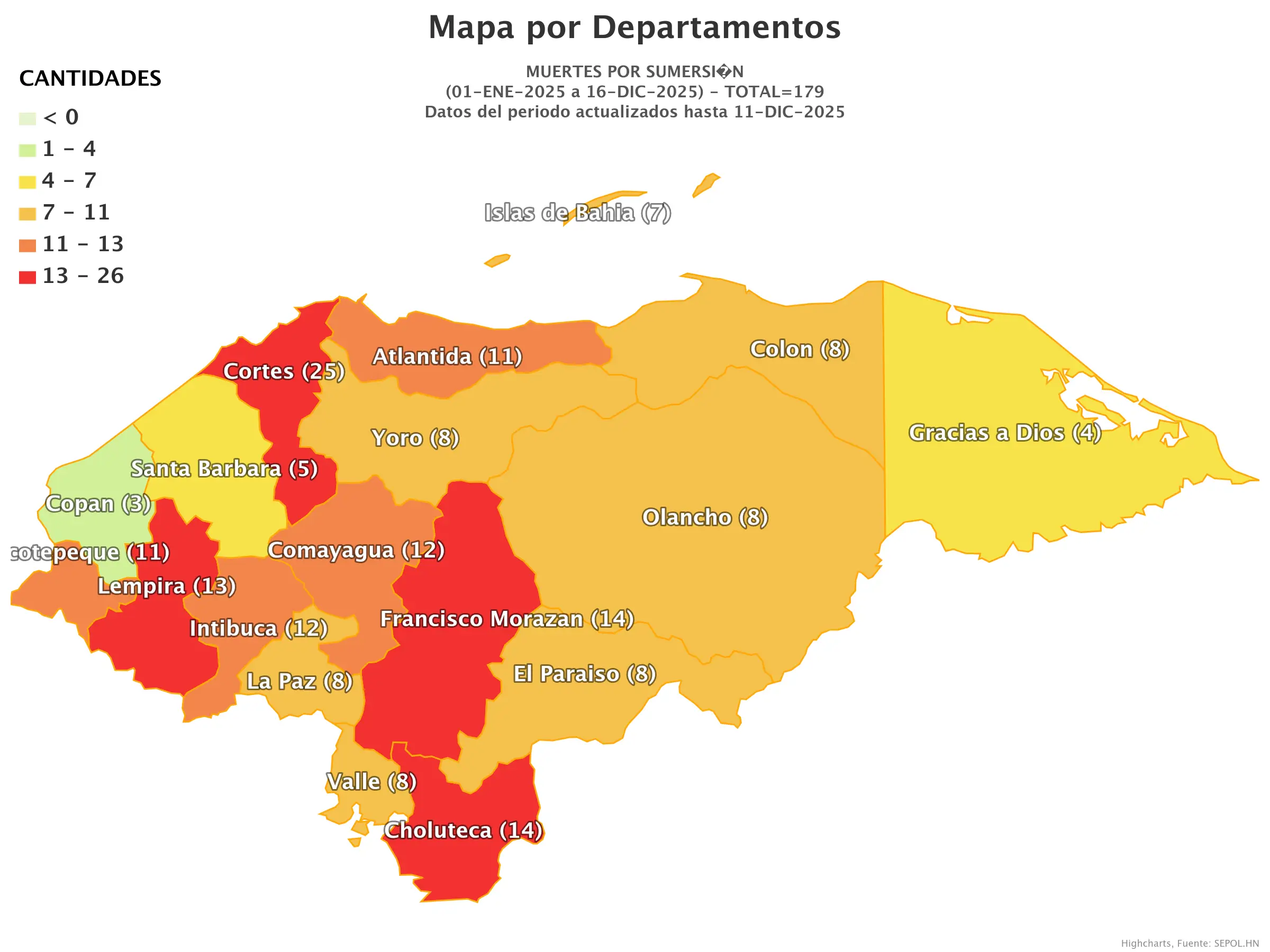 Mapa de muertes por sumersión