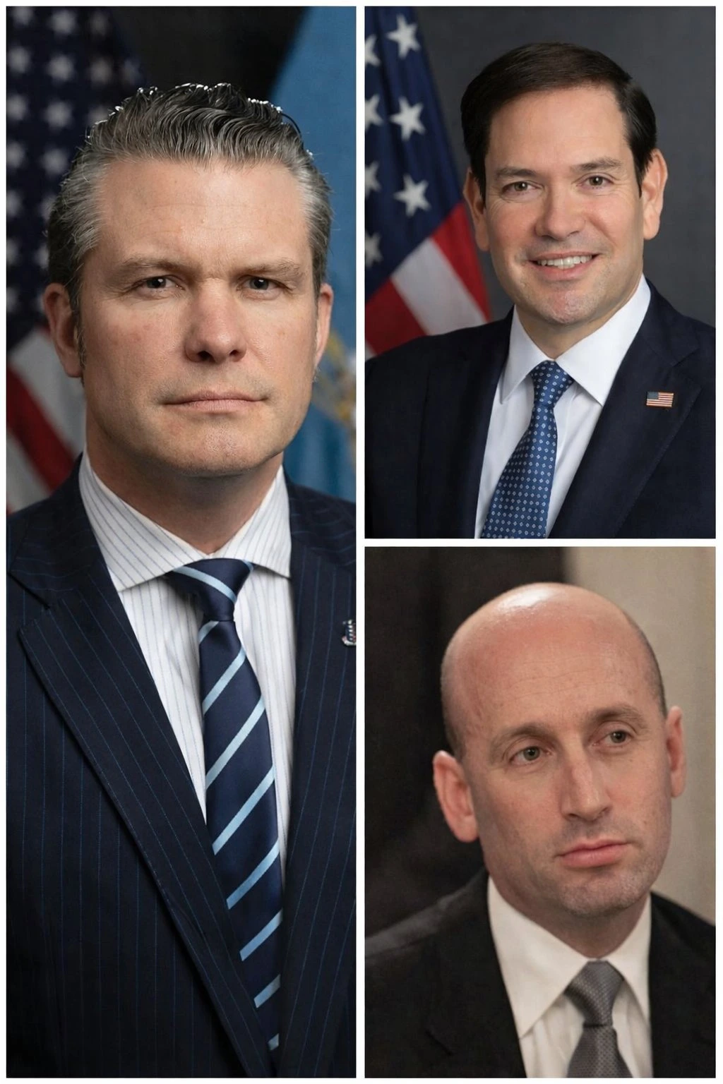 Imagen de los tres principales designados por Trump para la transición en Venezuela. Fotos: cortesía de redes sociales 