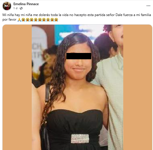 Foto de la menor que murió en Roatán