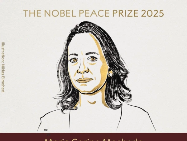 Nobel de Paz 2025 para María Corina Machado. Foto: cortesía de redes sociales 